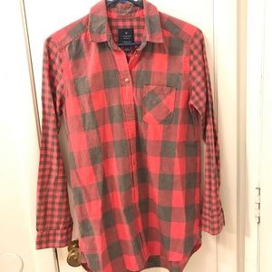 Red Plaid Jegging Shirt